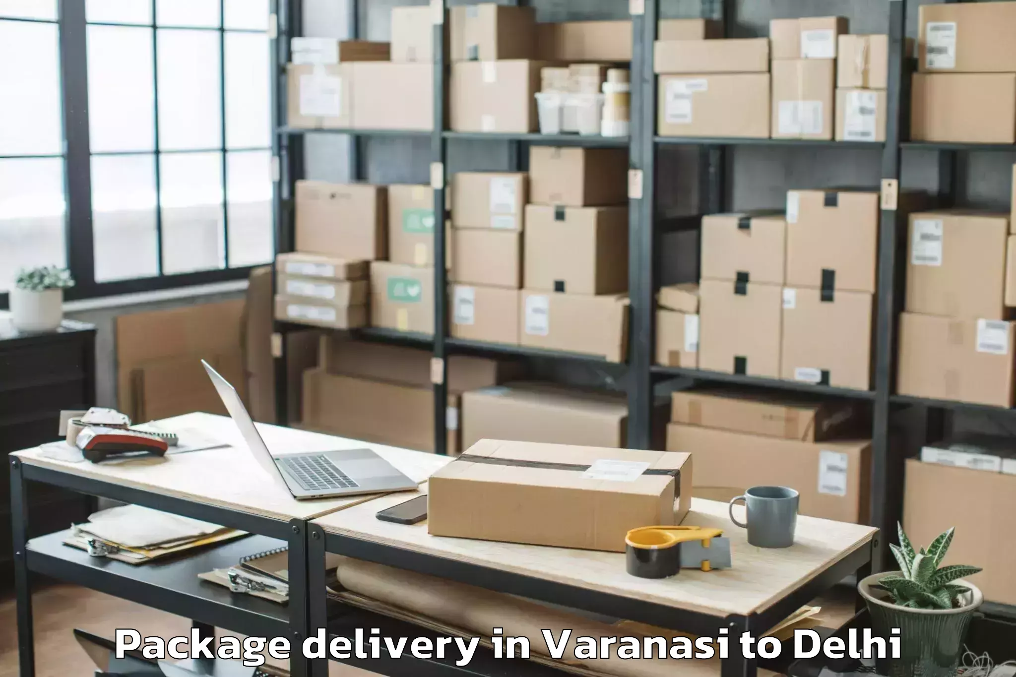 Varanasi to Aggarwal City Mall Pitampura Package Delivery Booking